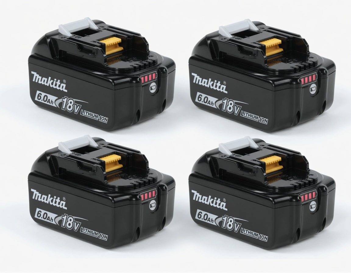 🔥 (4 Pack) Makita 18V LXT BL1860B 6.0Ah Lithium-Ion Battery – OEM High Capacity