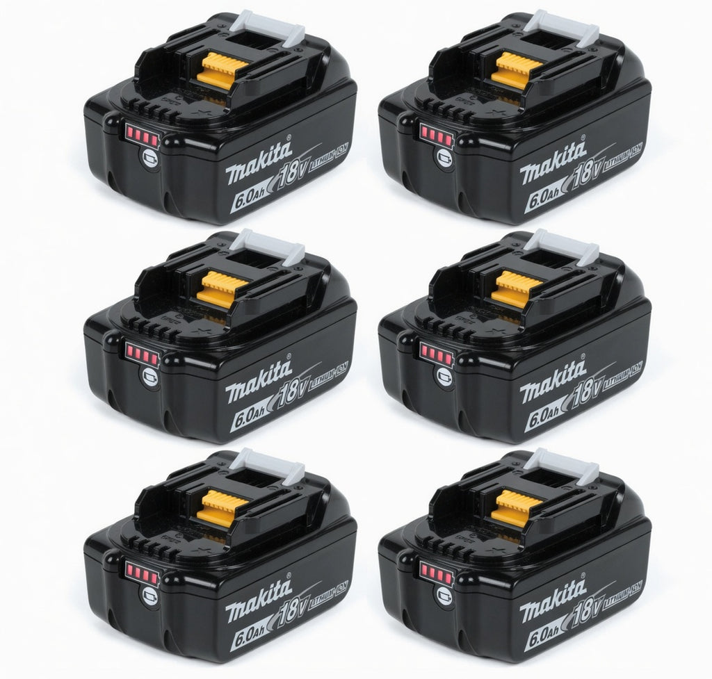 🔥 (6 Pack) Makita 18V LXT BL1860B 6.0Ah Lithium-Ion Battery – OEM High Capacity