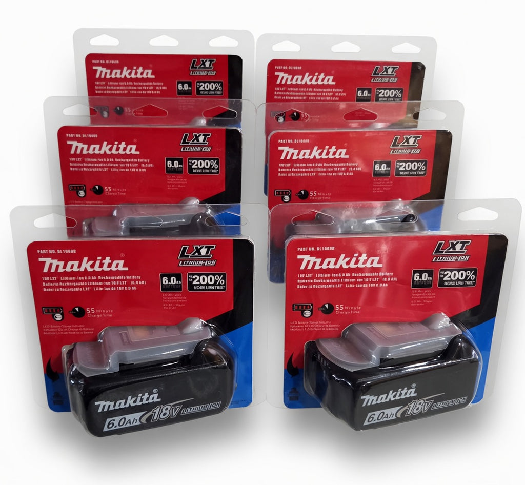 🔥 (6 Pack) Makita 18V LXT BL1860B 6.0Ah Lithium-Ion Battery – OEM High Capacity